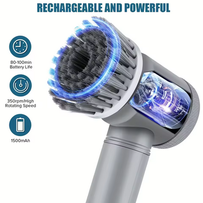 Cordless Spin Scrubber with 6 Replaceable Brush Heads